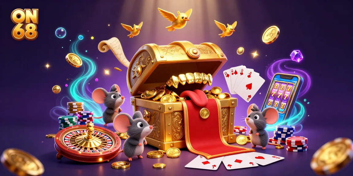 Experience thrilling gaming at ON 68 with vibrant treasures and action-packed casino elements.