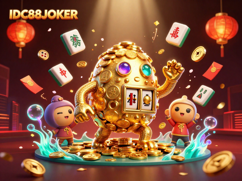 Experience thrilling gaming at IDC88JOKER with captivating 3D characters and vibrant casino elements.