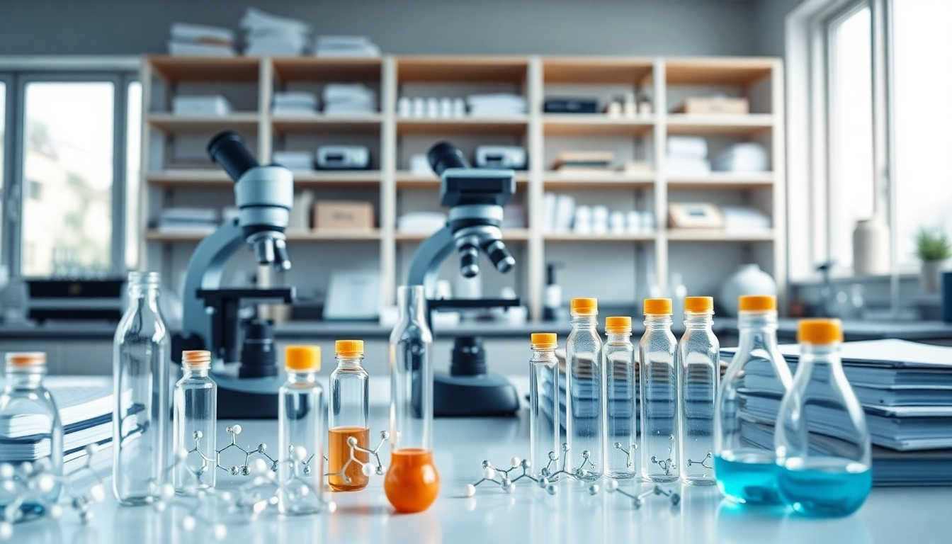 Investigate how much are peptides in a modern lab filled with research equipment.