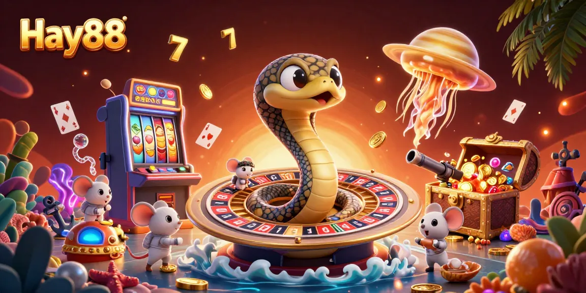 Engage in exciting gameplay at Hay88 with 3D cosmic characters in a vibrant casino environment.